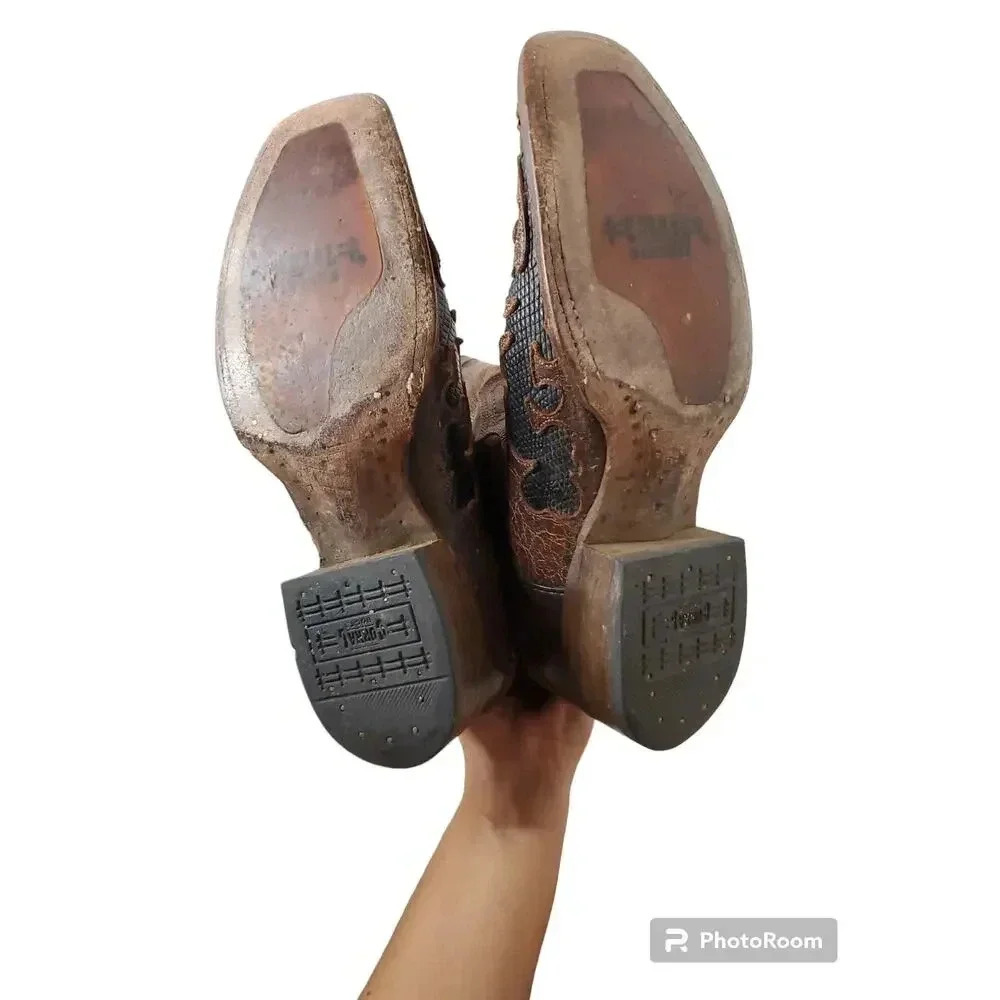 Elegant Brown Embroidered Ankle Booties - Picture 6 of 7